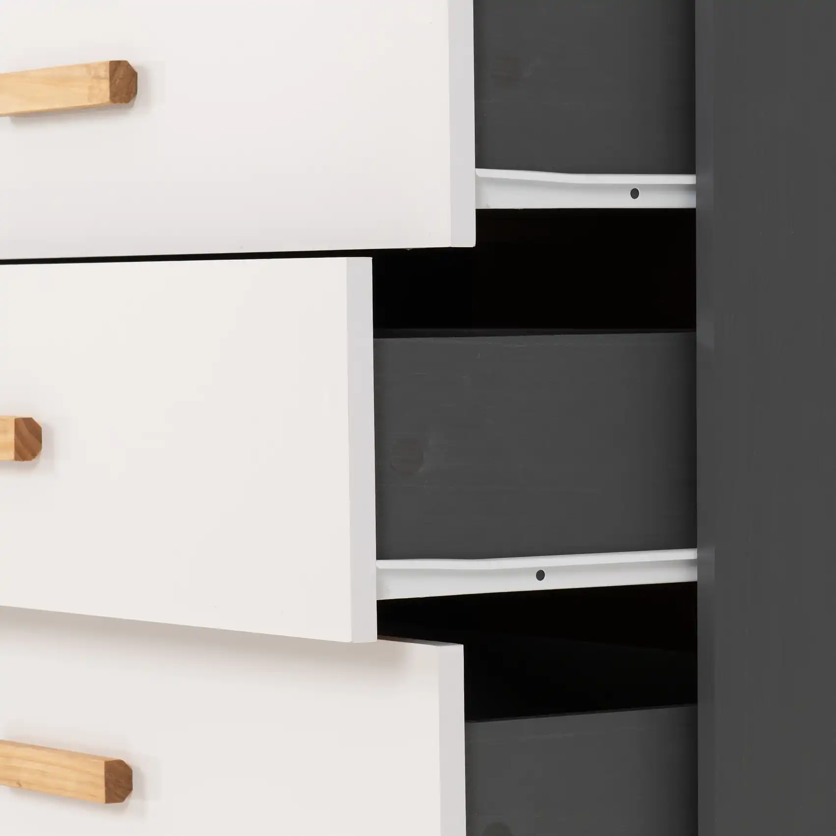 CLEVELAND-3-DRAWER-CHEST-WHITEGREY-METAL-EFFECT-2024-100-102-191-06 - Jamies Furniture