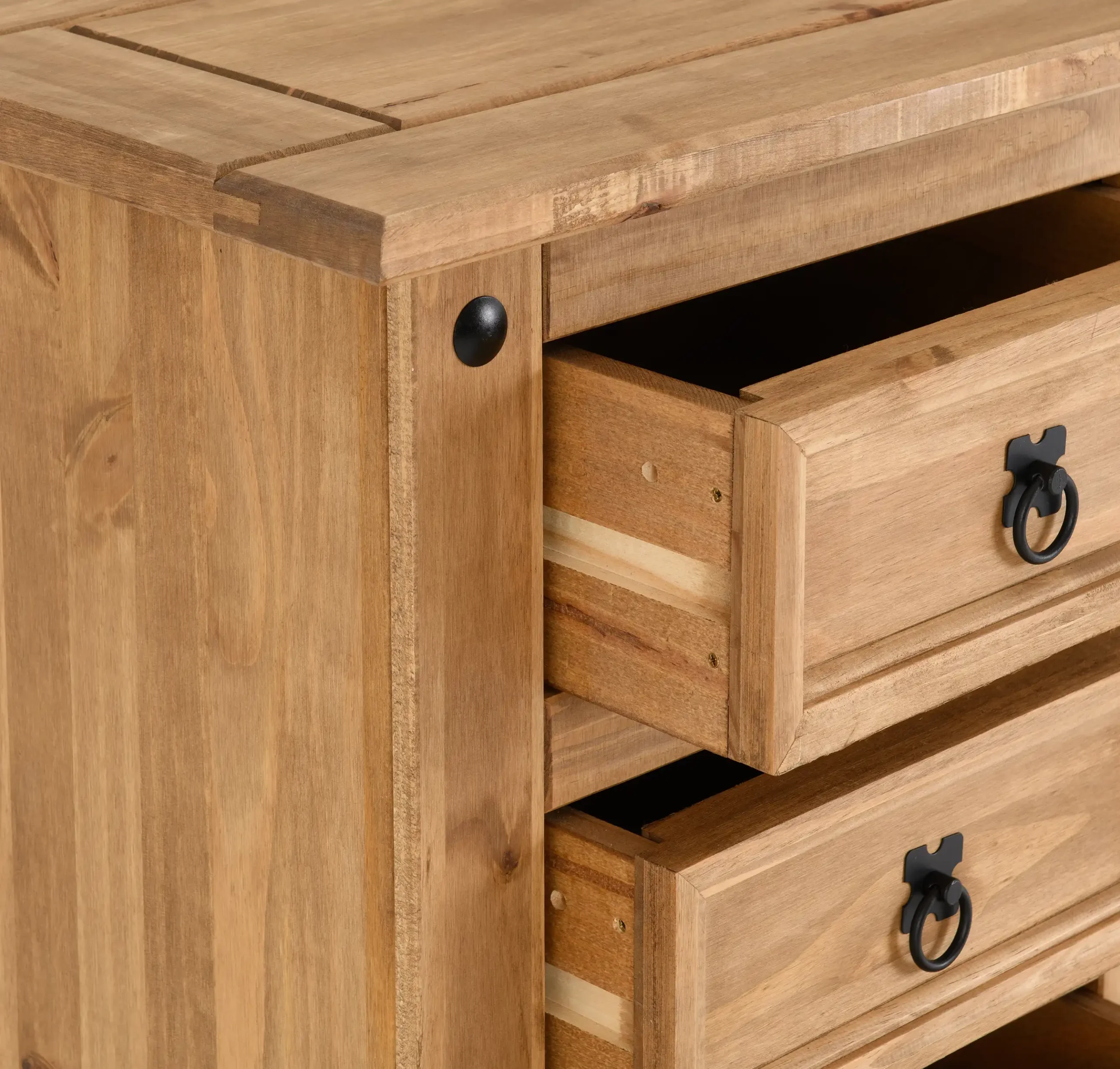 CORONA-5-DRAWER-NARROW-CHEST-DISTRESSED-WAXED-PINE-2020-100-102-026-06 - Jamies Furniture