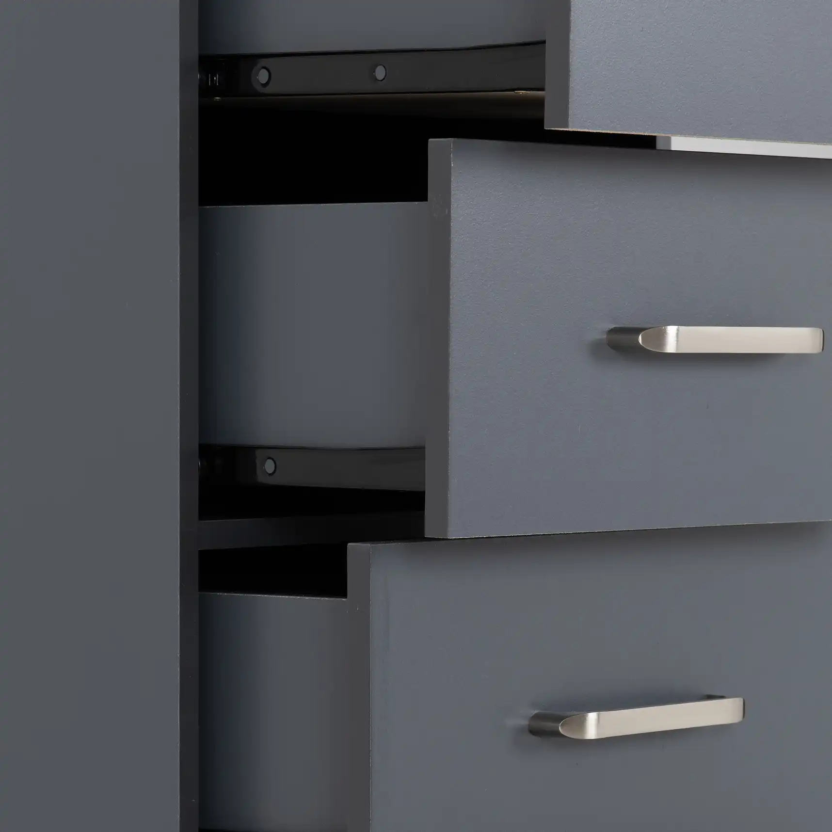 DAKOTA-5-DRAWER-NARROW-CHEST-DARK-GREY-2025-100-102-220-06 - Jamies Furniture