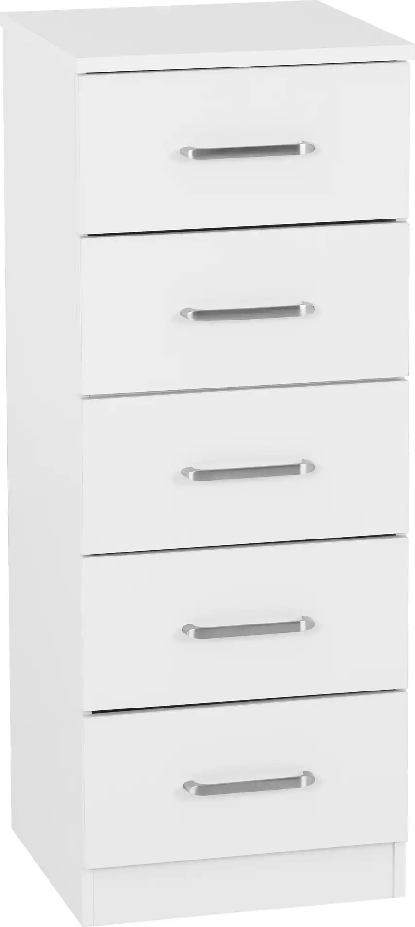 DAKOTA-5-DRAWER-NARROW-CHEST-WHITE-2025-100-102-212-01 - Jamies Furniture