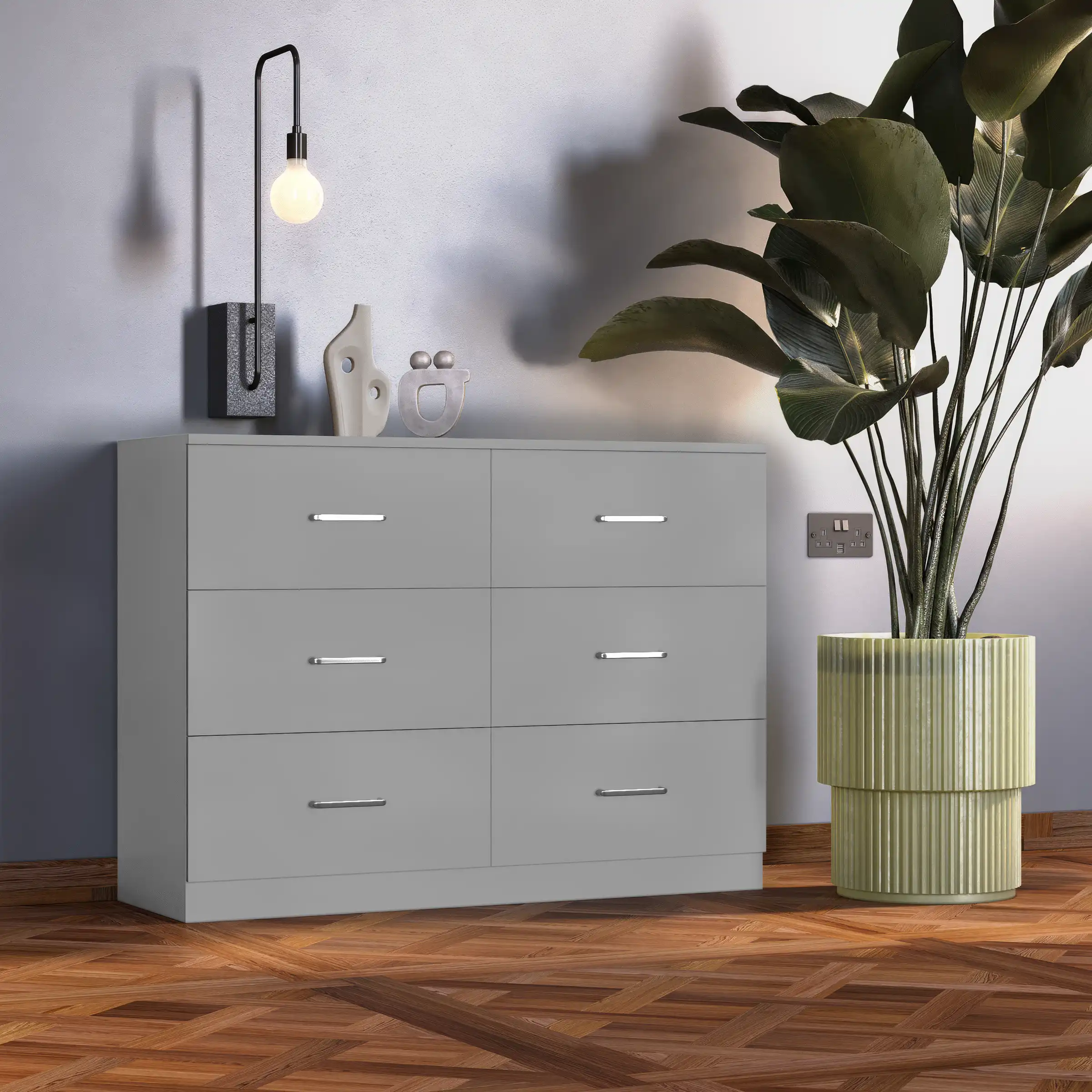 DAKOTA-6-DRAWER-CHEST-LIGHT-GREY-2024-100-102-213-D03 - Jamies Furniture