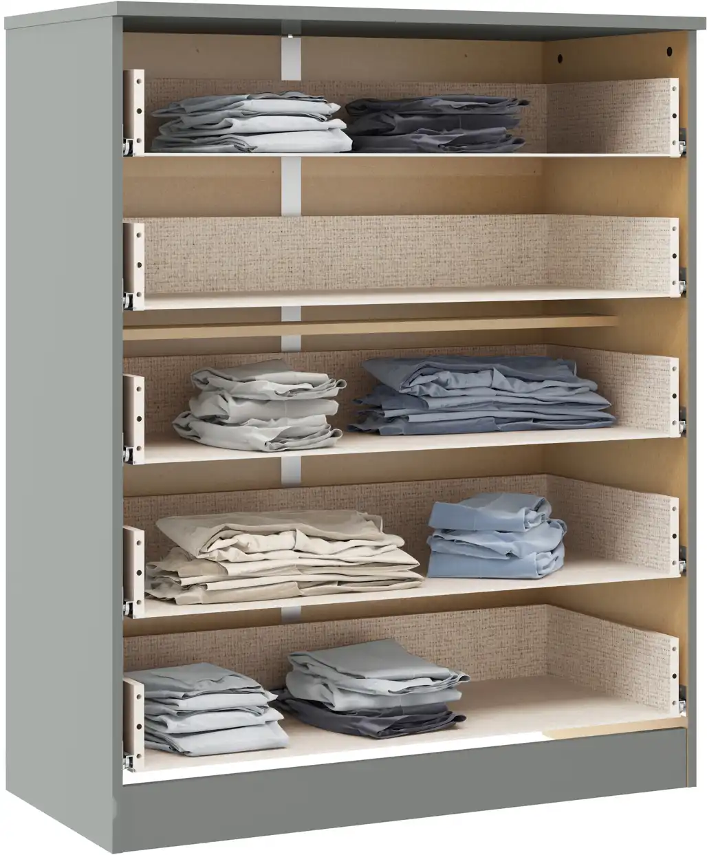 DENVER-5-DRAWER-CHEST-GREY-GLOSS-2024-100-102-200-F06 - Jamies Furniture