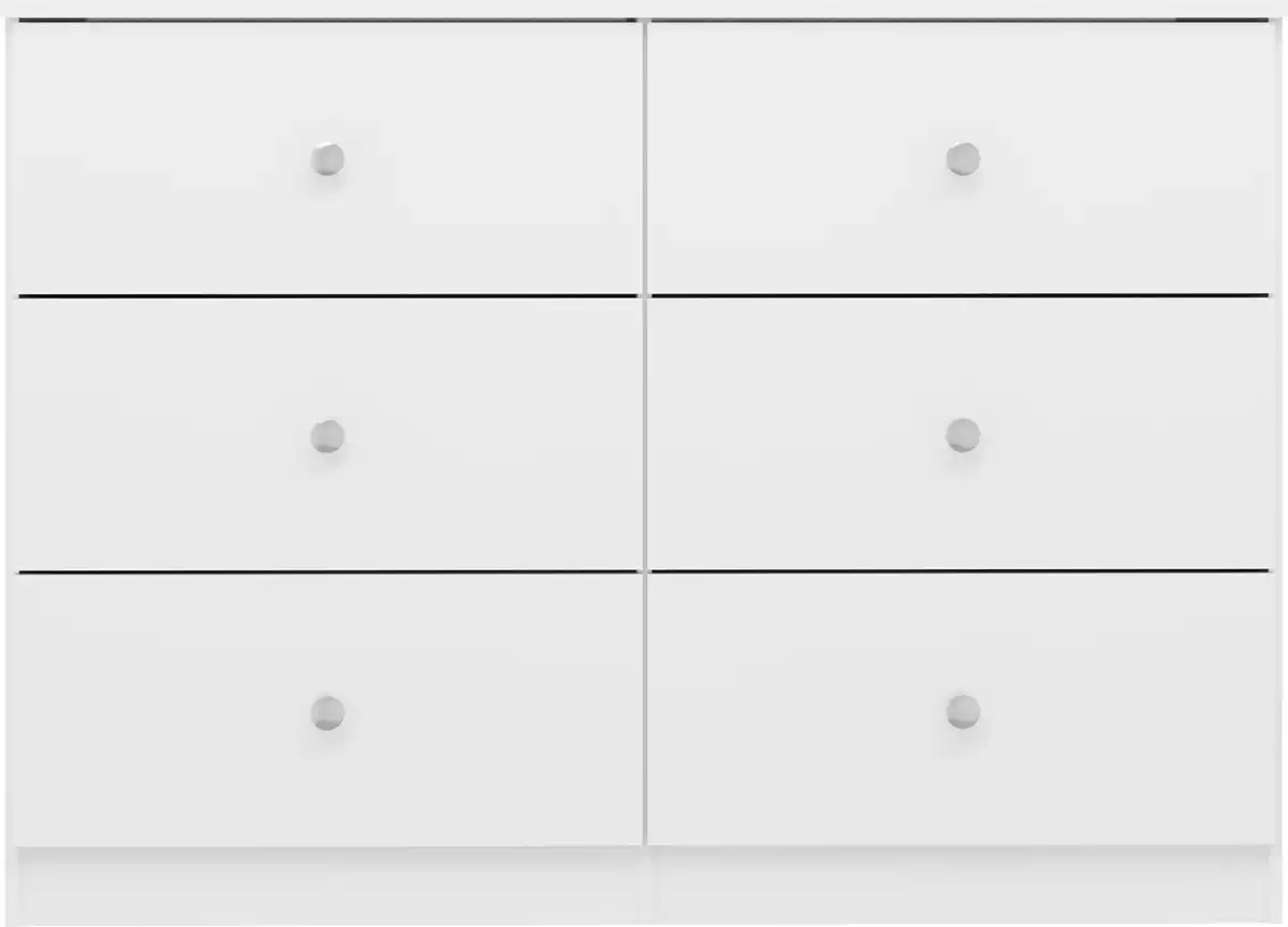 DENVER-6-DRAWER-CHEST-WHITE-GLOSS-2024-100-102-197-F03 - Jamies Furniture