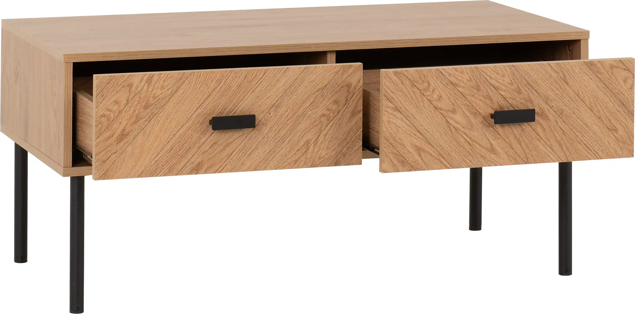 LEON-2-DRAWER-COFFEE-TABLE-MEDIUM-OAK-EFFECT-2023-300-301-076-02 - Jamies Furniture
