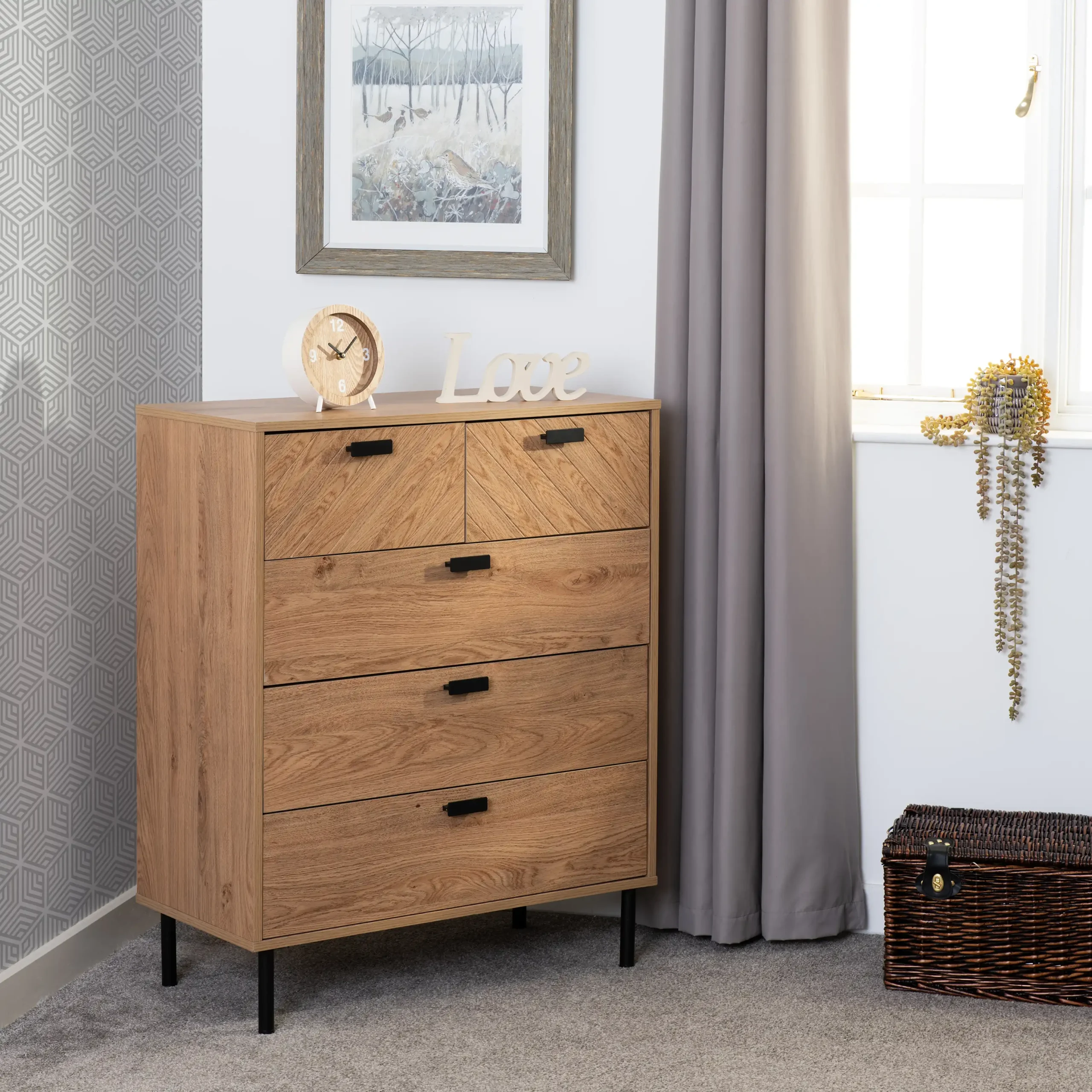 LEON-3-2-DRAWER-CHEST-MEDIUM-OAK-EFFECT-2023-100-102-179-07 - Jamies Furniture