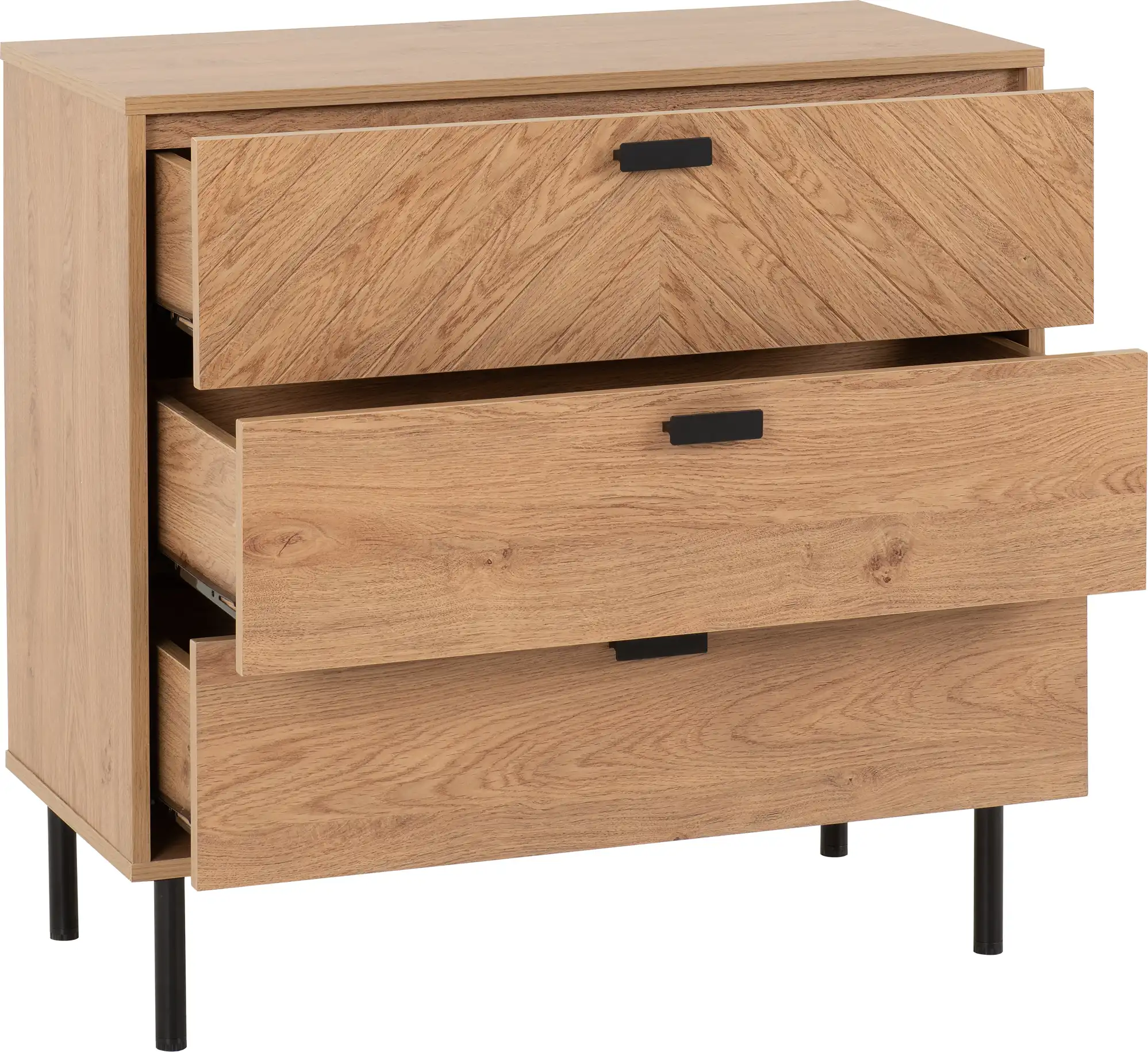 LEON-3-DRAWER-CHEST-MEDIUM-OAK-EFFECT-2023-100-102-177-02 - Jamies Furniture