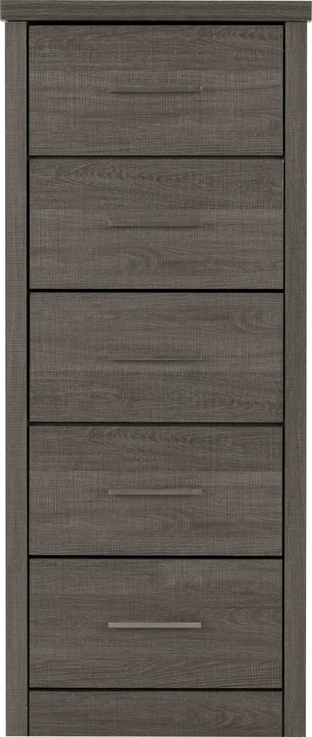 LISBON-5-DRAWER-NARROW-CHEST-BLACK-WOOD-GRAIN-2020-100-102-080-03 - Jamies Furniture