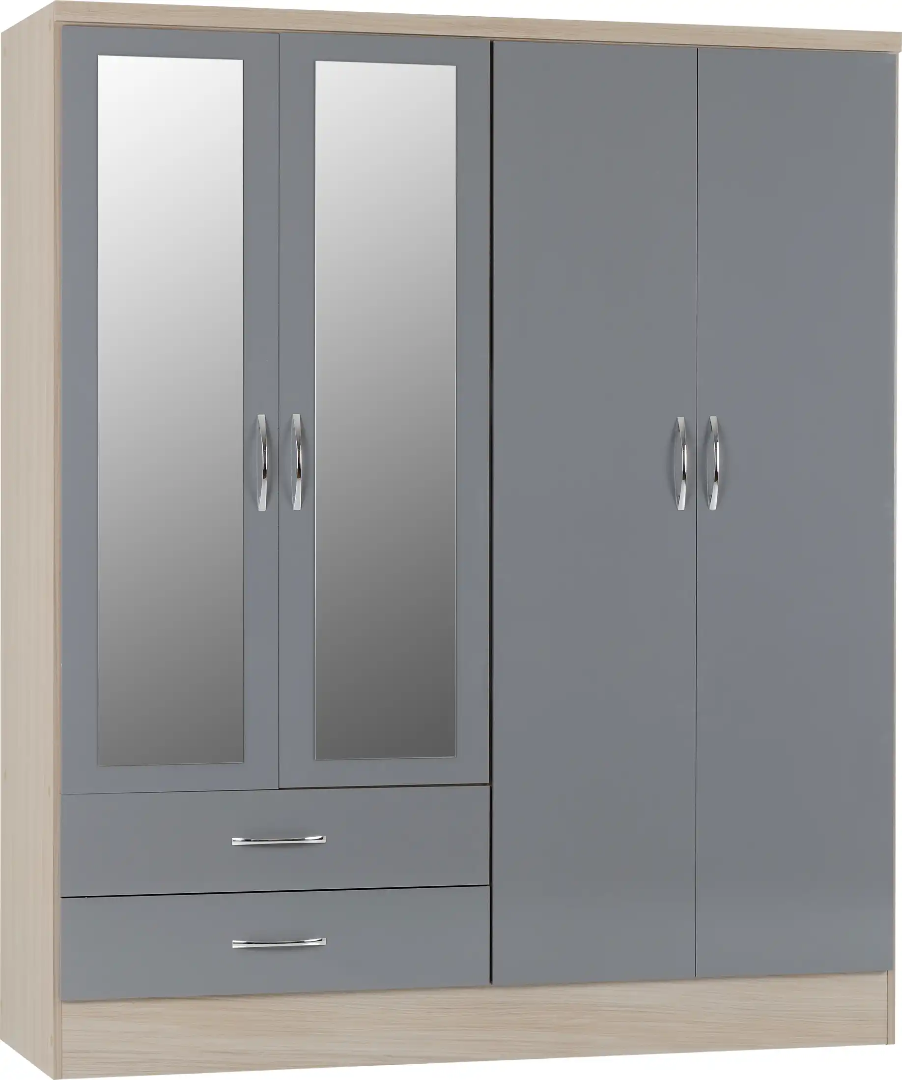 nevada-4-door-2-drawer-mirrored-wardrobe