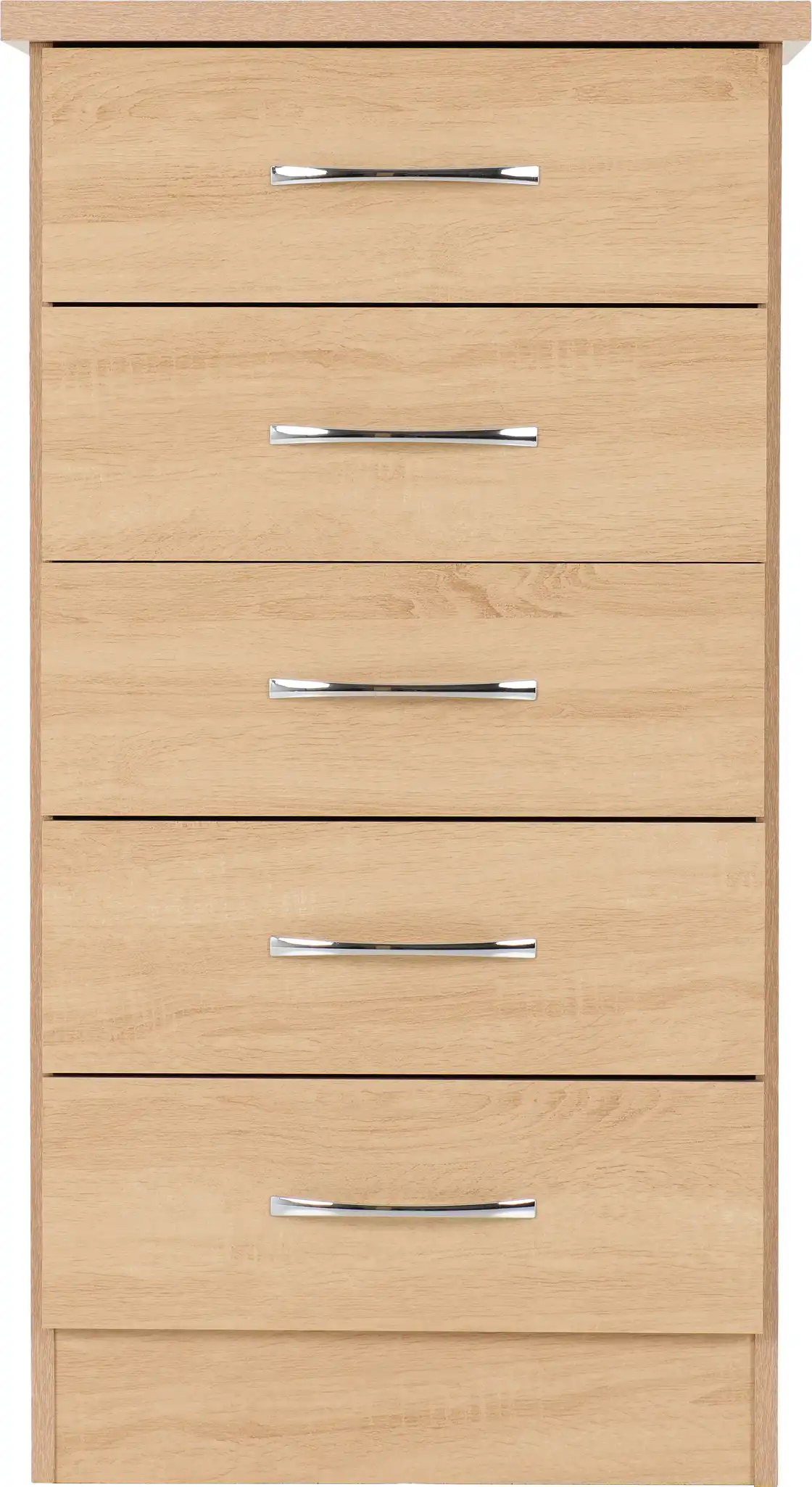 NEVADA-5-DRAWER-NARROW-CHEST-SONOMA-OAK-EFFECT-2020-100-102-117-03 - Jamies Furniture