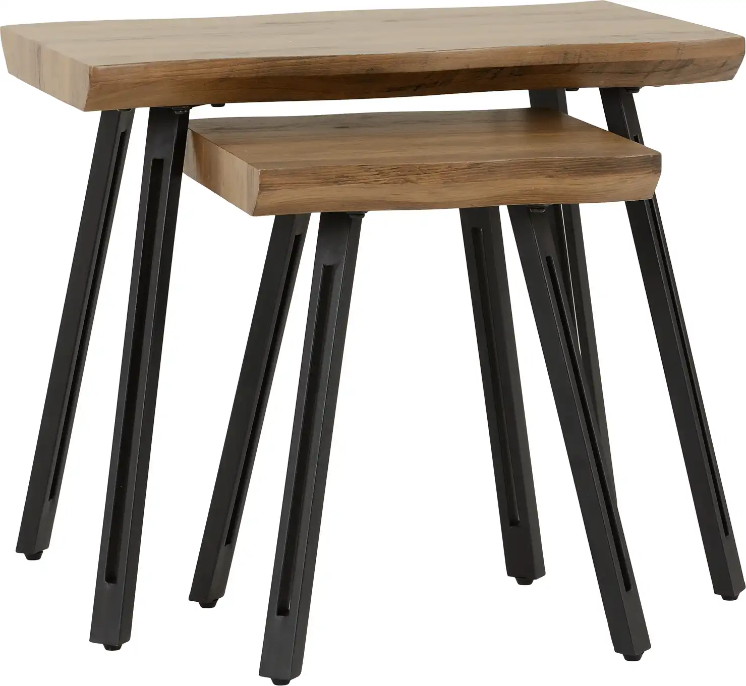 QUEBEC-WAVE-EDGE-NEST-OF-TABLES-MEDIUM-OAK-EFFECT-2020-01-300-303-033 - Jamies Furniture