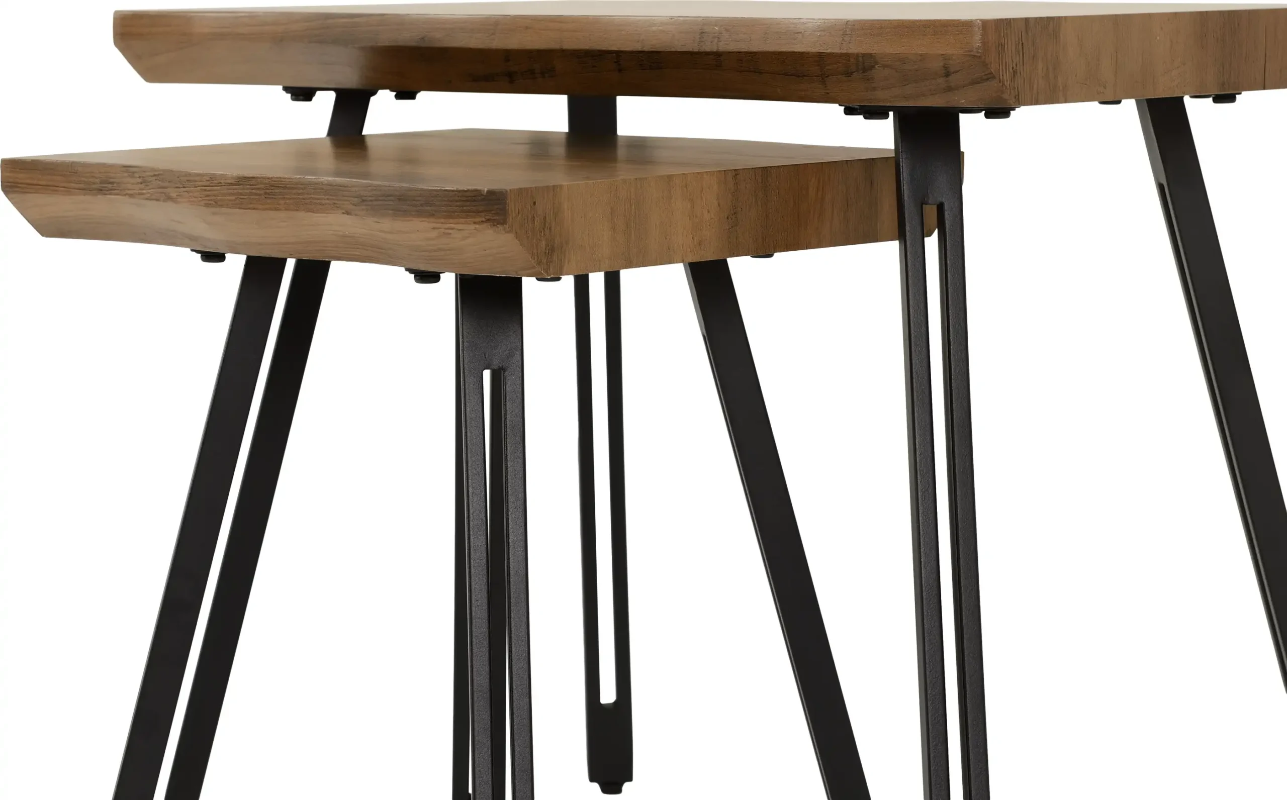 QUEBEC-WAVE-EDGE-NEST-OF-TABLES-MEDIUM-OAK-EFFECT-2020-04-300-303-033 - Jamies Furniture